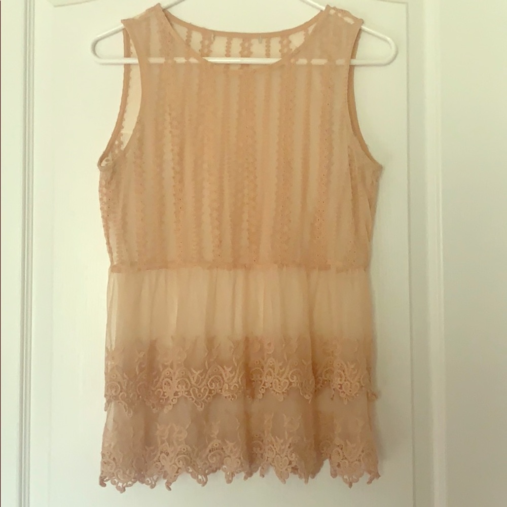 Cream Lace Tank